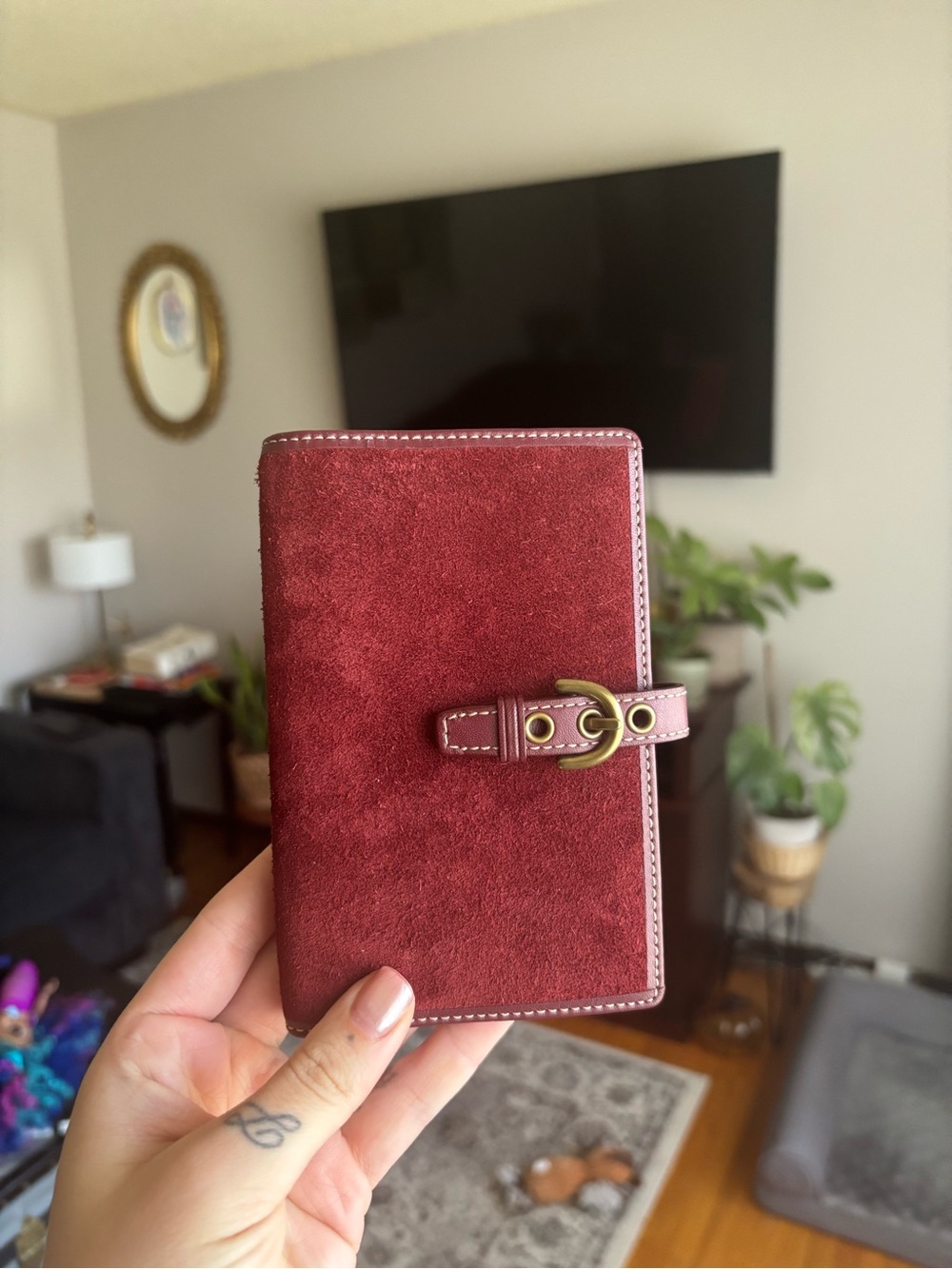 Coach Burgundy Suede Photo Album Agenda Journal Cover